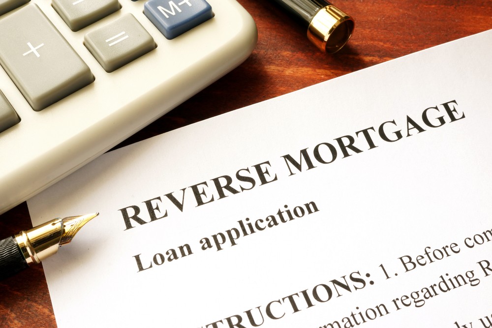 Reverse mortgage loan application on a table